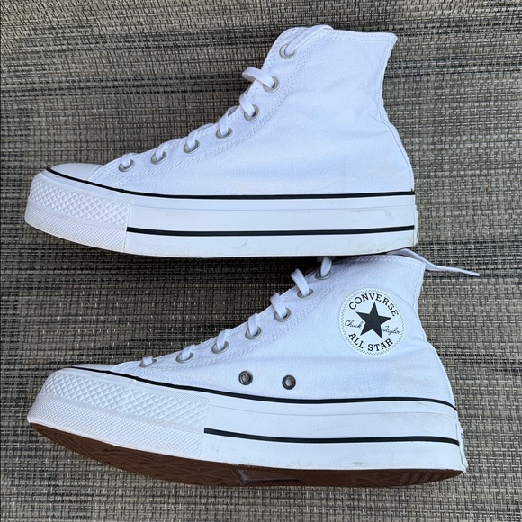 Converse Chuck Taylor All Star Lift Platform Hi-Top White Womens Canvas Sneakers - Picture 5 of 9